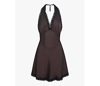 WeWoreWhat Women's Halter Lace Mini Dress