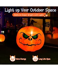 4 Ft Halloween Inflatable Pumpkin Large Blow up with Build-in Led Light