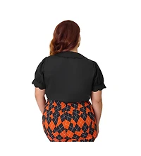 Smak Parlour Plus Size Embriodered Puff Sleeve Top