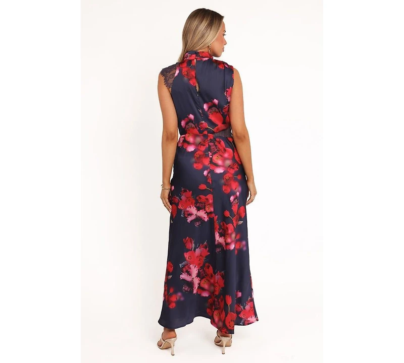Petal and Pup Women's Anabelle Halter Neck Lace Maxi Dress - Navy Floral Xl