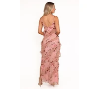 Petal and Pup Women's Ciao Ruffles Maxi Dress - Pale Pink Floral Xl