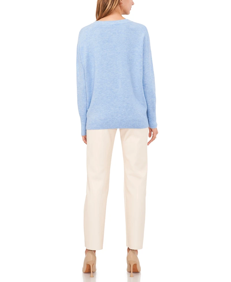 Vince Camuto Women's Cozy V-Neck Dropped-Shoulder Sweater