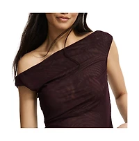 Cotton On Women's Gathered Mesh Off Shoulder Top