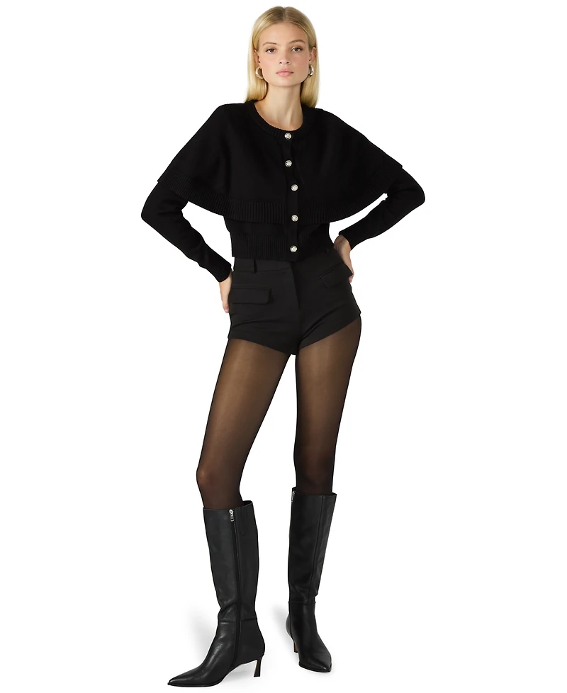 Steve Madden Women's Gisselle Long Sleeves Sweater Cape Cardigan