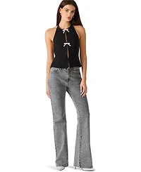 Bb Dakota Women's Rhinestone Bow Halter Neck Top