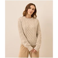 Pact Women's Cable Knit Crew Sweater