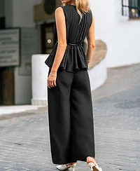 Cupshe Women's Elegant Matching Set with Belted Top