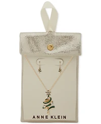 Anne Klein 2-Pc. Gold-Tone Spiral Tree Pendant Necklace and Earrings Set