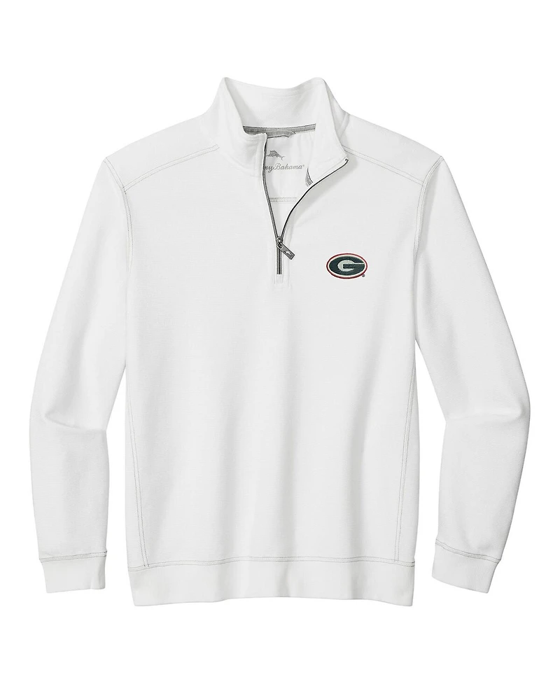 Tommy Bahama Men's White Georgia Bulldogs Montego Bay Half-Zip Jacket