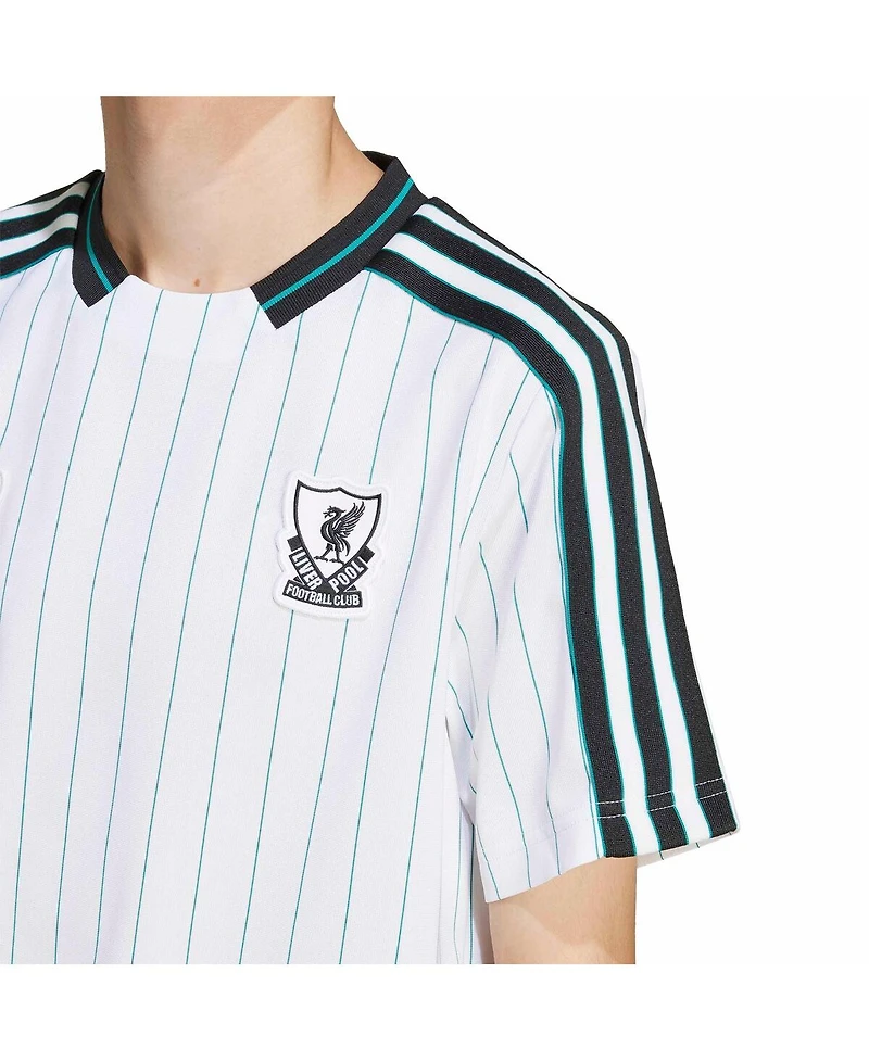 Adidas Big Boys and Girls White Liverpool Terrace Icons Fashion Jersey