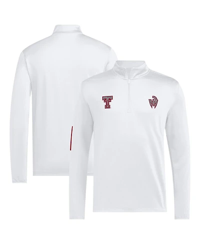 Adidas x Mahomes Men's White Texas Tech Red Raiders Strategy Half-Zip Golf Jacket
