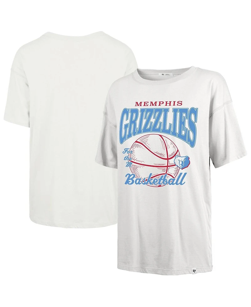 '47 Brand Women's White Memphis Grizzlies City Edition Down Court Sadie T-Shirt