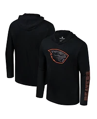 Colosseum Men's Black Oregon State Beavers Color Pop Active Blend 2-Hit Long Sleeve Hooded T-Shirt