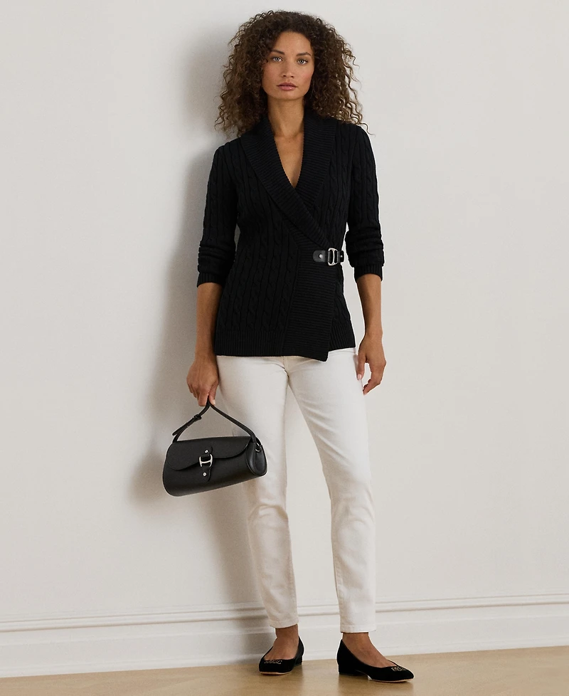 Lauren Ralph Women's Buckled Cotton Sweater