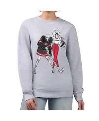 G-iii 4Her by Carl Banks Women's Heather Gray Carolina Hurricanes Hockey Girls Team Graphic Fleece Pullover Sweatshirt