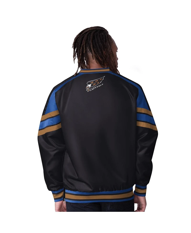 Starter Men's Black Washington Capitals Reliever V-Neck Pullover Jacket