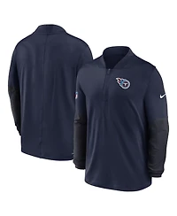 Nike Men's Navy Tennessee Titans Sideline Dri-fit Half-Zip Pullover Hoodie