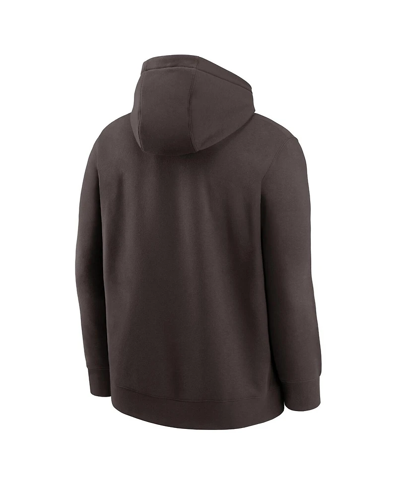 Nike Men's Brown Cleveland Browns Busted Play Club Fleece Pullover Hoodie