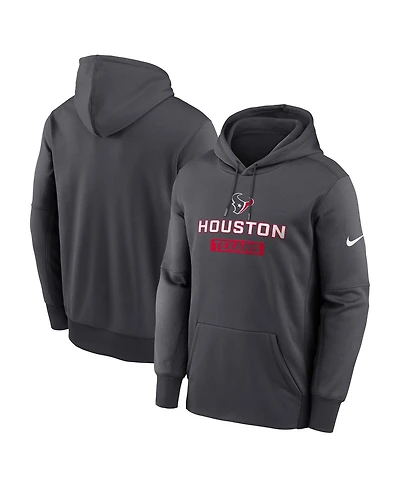 Nike Men's Anthracite Houston Texans Toss Sweep Performance Pullover Hoodie