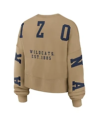 Nike Women's Tan Arizona Wildcats Oversized Phoenix 2-Hit Pullover Sweatshirt