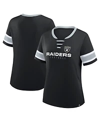 Fanatics Women's Black Las Vegas Raiders Redzone Draw Play Athena Lace-Up T-Shirt