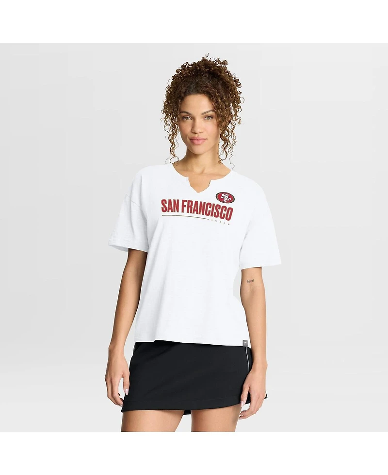 Fanatics Women's White San Francisco 49ers Redzone Slub Boxy T-Shirt
