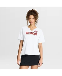 Fanatics Women's White San Francisco 49ers Redzone Slub Boxy T-Shirt