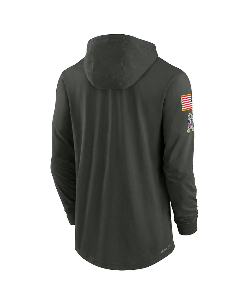 Nike Men's Forest Green Dallas Cowboys 2025 Salute to Service Sideline Dri-fit Lightweight Hooded Pullover Hoodie
