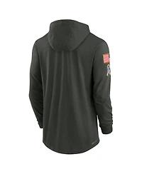Nike Men's Forest Green Dallas Cowboys 2025 Salute to Service Sideline Dri-fit Lightweight Hooded Pullover Hoodie