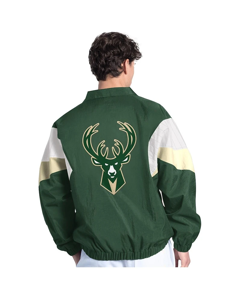 Starter Men's Hunter Green Milwaukee Bucks Yard Line Full-Zip Jacket