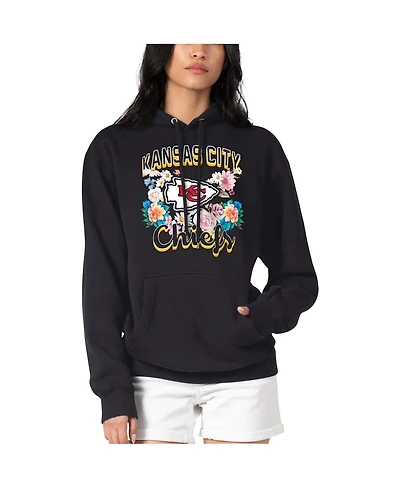 G-iii 4Her by Carl Banks Women's Kansas City Chiefs Flowers Team Logo Graphic Fleece Pullover Hoodie