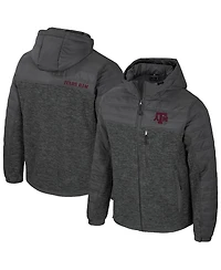 Colosseum Men's Charcoal Texas A&M Aggies Nightman Full-Zip Hoodie Puffer Jacket