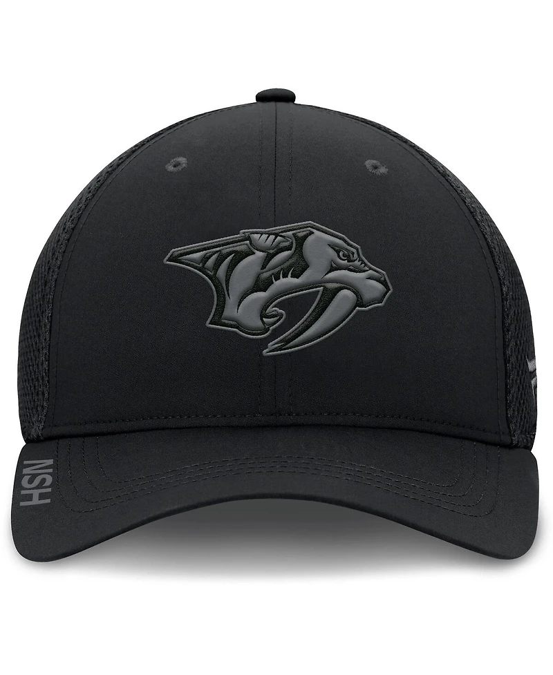 Fanatics Men's Black Nashville Predators Authentic Pro Road Flex Hat