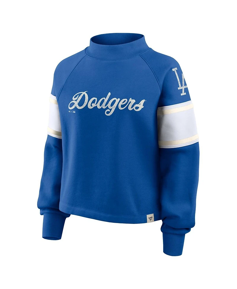 Fanatics Women's Royal Los Angeles Dodgers Oversized Toss Sweep Raglan Pullover Sweatshirt