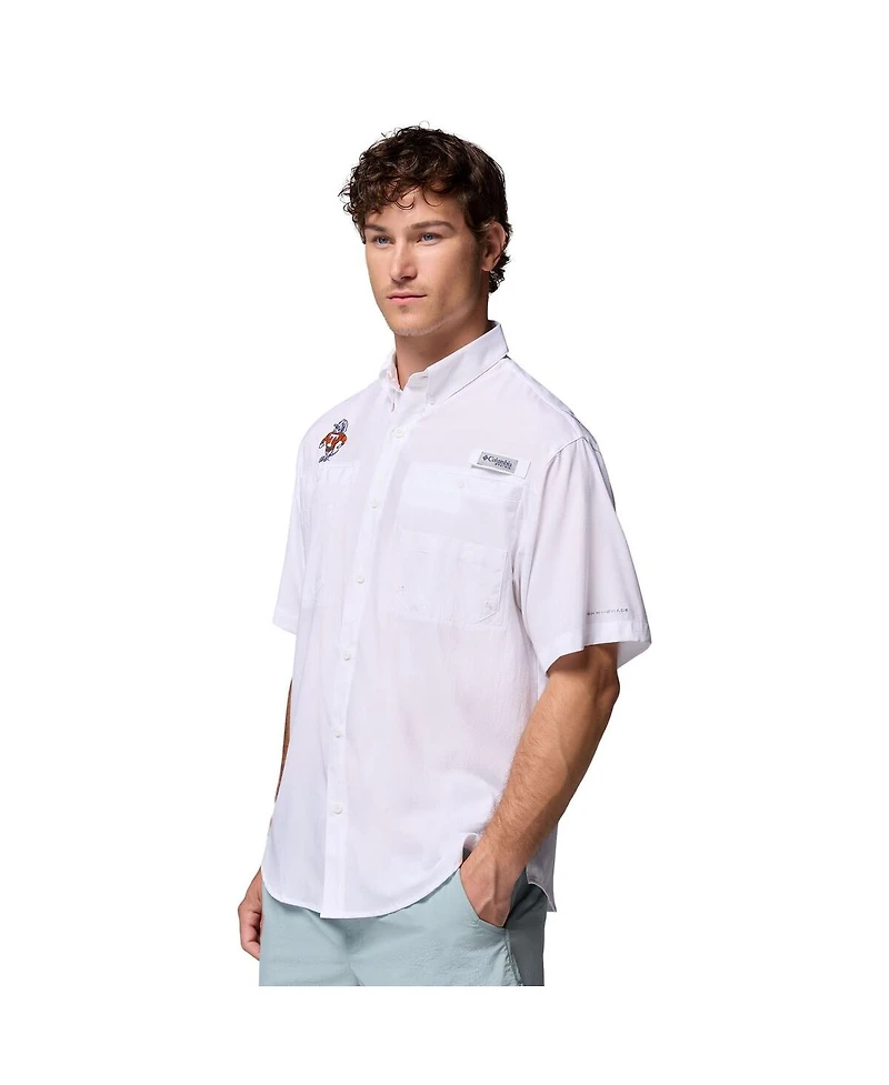 Columbia Men's White Tennessee Volunteers Tamiami Omni-Shade Button-Down Shirt