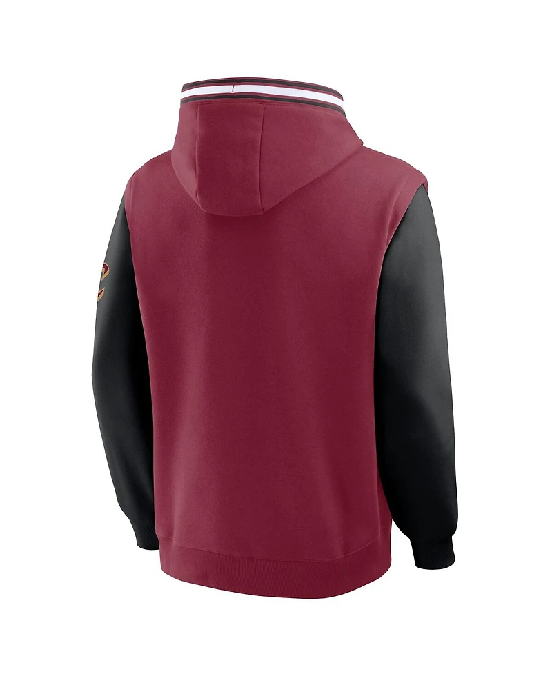 Fanatics Men's Wine/Black Cleveland Cavaliers Half Court Shot Clock Fastbreak Hoodie