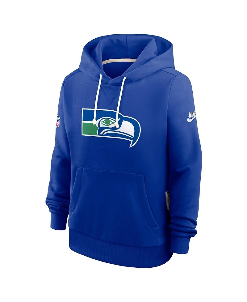 Nike Women's Royal Seattle Seahawks Throwback Sideline Standard Issue Dri-fit Hoodie
