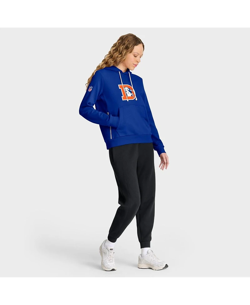 Nike Women's Royal Denver Broncos Throwback Sideline Standard Issue Dri-fit Hoodie