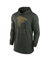 Nike Men's Forest Green Atlanta Falcons 2025 Salute to Service Sideline Dri-fit Lightweight Hooded Pullover Sweatshirt