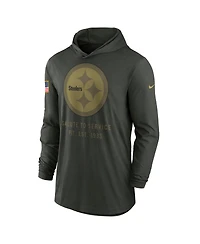 Nike Men's Forest Green Pittsburgh Steelers 2025 Salute to Service Sideline Dri-fit Lightweight Hooded Pullover Sweatshirt
