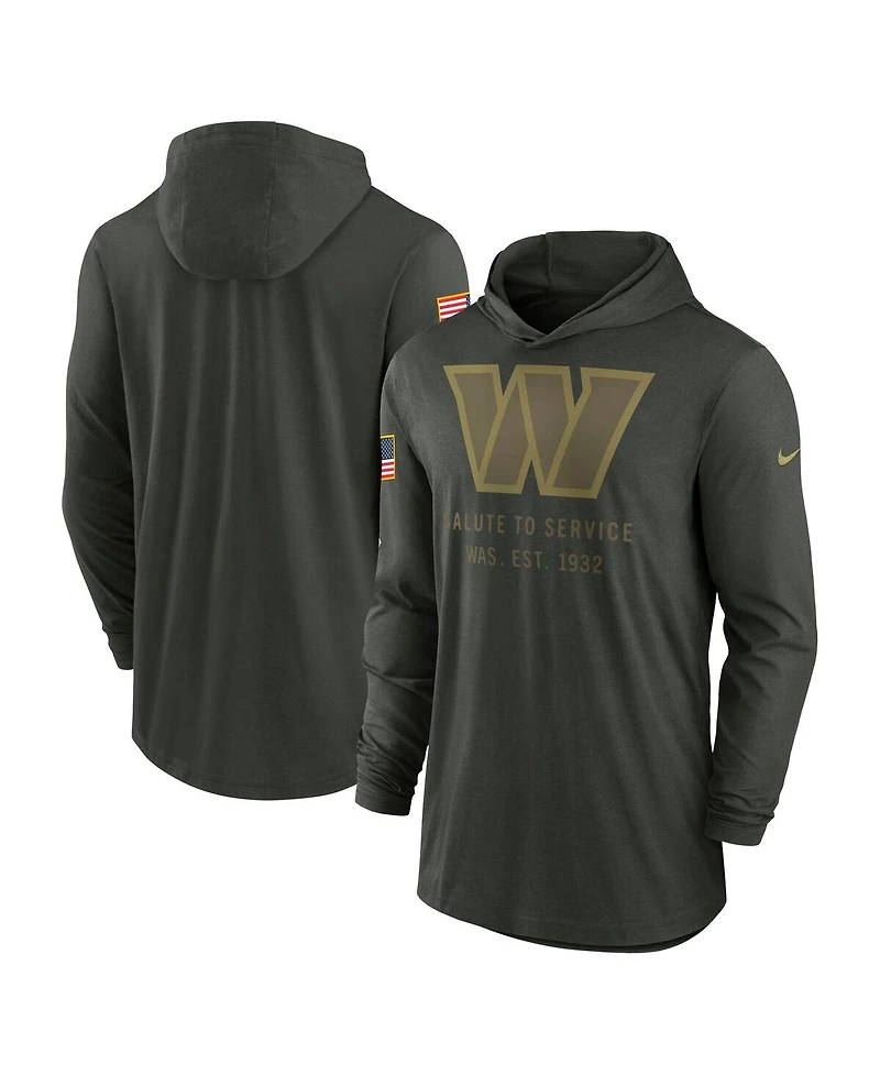 Nike Men's Forest Green Washington Commanders 2025 Salute to Service Sideline Dri-fit Lightweight Hooded Pullover Sweatshirt