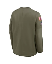 Nike Men's Olive Philadelphia Eagles 2025 Salute to Service Coaches Therma-Fit Long Sleeve T-Shirt