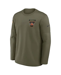 Nike Men's Olive Cincinnati Bengals 2025 Salute to Service Sideline Coaches Therma-fit Long Sleeve Shirt