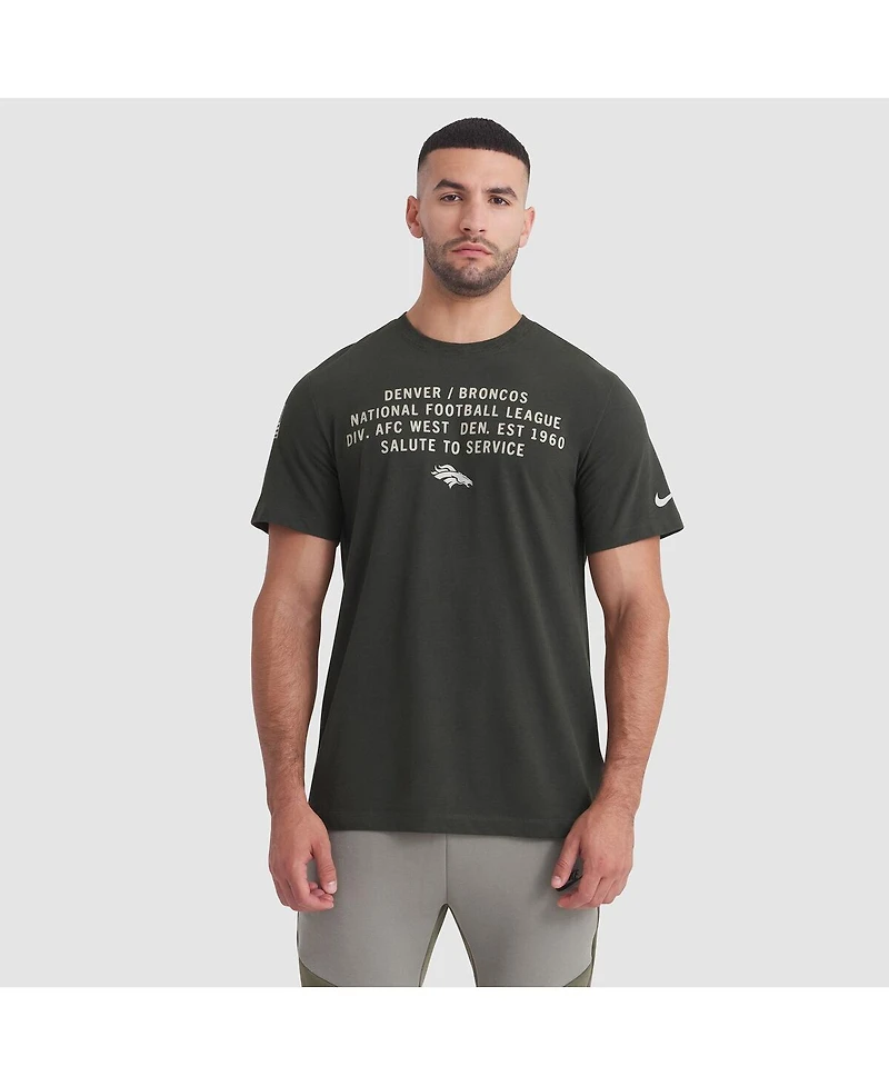 Nike Men's Forest Green Denver Broncos 2025 Salute to Service Sideline Slub Dri-fit T-Shirt