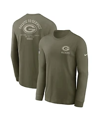 Nike Men's Olive Green Bay Packers 2025 Salute to Service Sideline Long Sleeve T-Shirt