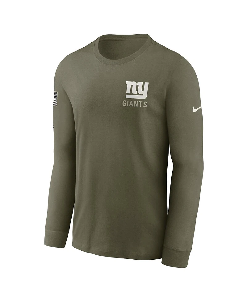 Nike Men's Olive New York Giants 2025 Salute to Service Sideline Long Sleeve T-Shirt