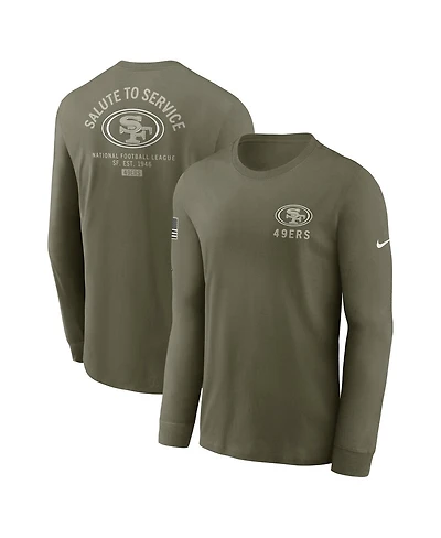 Nike Men's Olive San Francisco 49ers 2025 Salute to Service Sideline Long Sleeve T-Shirt