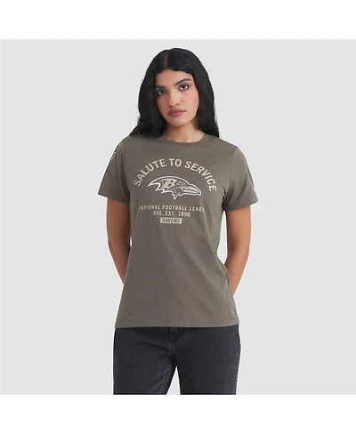 Nike Women's Olive Baltimore Ravens 2025 Salute to Service Sideline T-Shirt