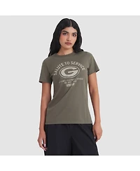 Nike Women's Olive Green Bay Packers 2025 Salute to Service Sideline T-Shirt