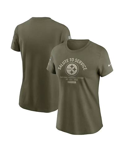 Nike Women's Olive Pittsburgh Steelers 2025 Salute to Service Sideline T-Shirt